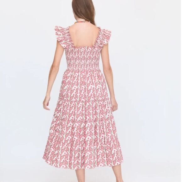 Hill House Ellie Nap Dress Birch Vine Stripe Floral Red Dress Size 4X - Picture 3 of 8